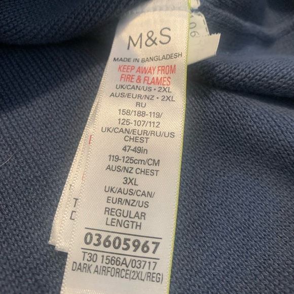 Men's M&S Autograph Dark Airforce Blue Full-Button Knit Jacket - 2XL - Picture 5 of 7